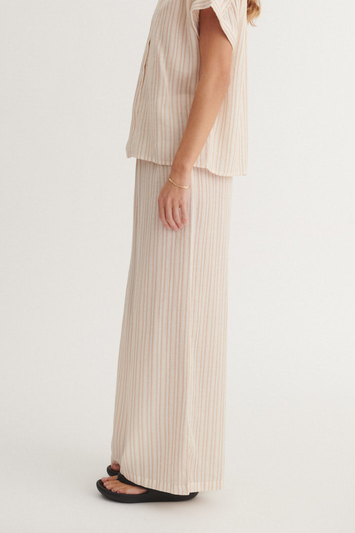 Basic Apparel Calli Loose Pants Bukser 779 Smokey gray / whisper White / cedar wood